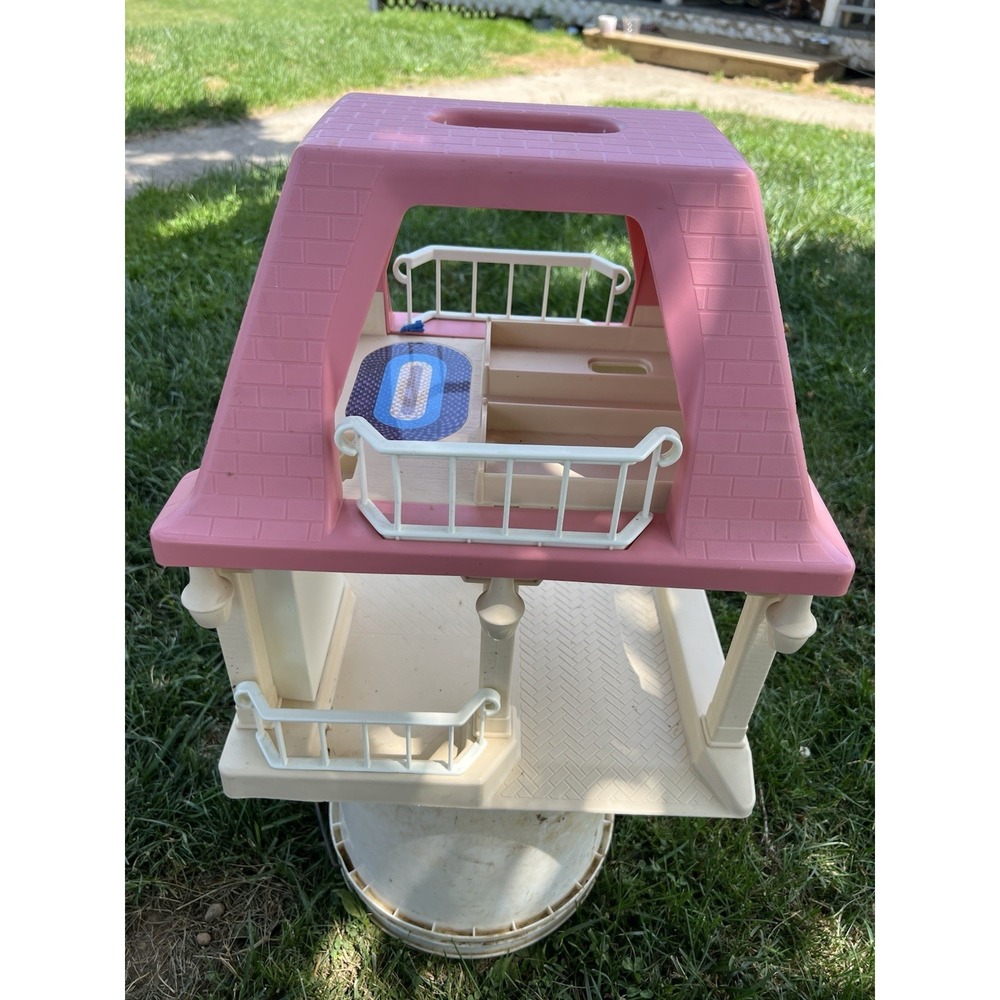 Vintage Little Tikes Grandma's Cottage Dollhouse Pink Roof Toy House USA - Picture 3 of 6